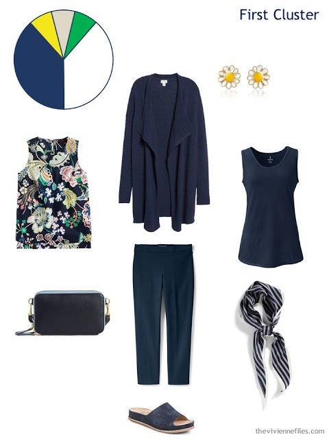 a navy spring wardrobe cluster