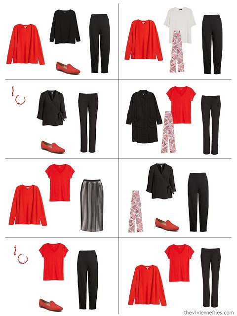 8 outfits using Tomato Red accents