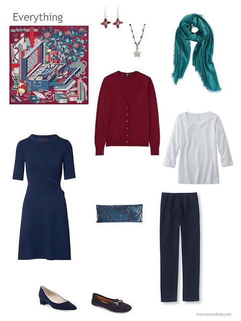 a 4-piece capsule wardrobe based on navy