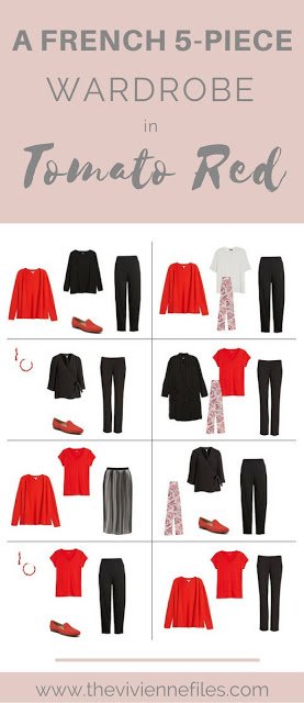 A French 5-Piece Wardrobe in Tomato Red