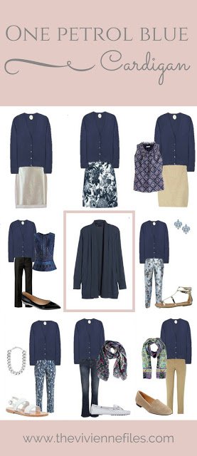 My 4th Most Popular Post - How to Wear a Petrol (or Slate) Blue Cardigan
