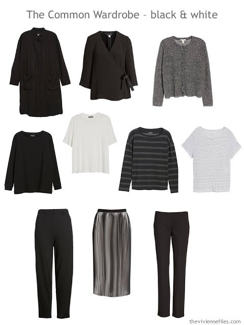 a 10-Piece Black and White Common Wardrobe