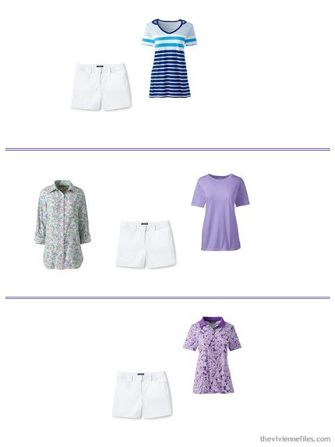 3 ways to wear white shorts from a spring and summer travel capsule wardrobe