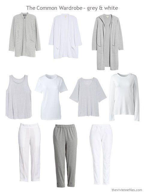 A Common Wardrobe for Spring in grey and white