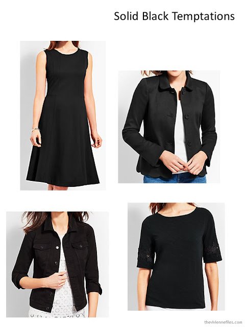 4 black garments from Talbots