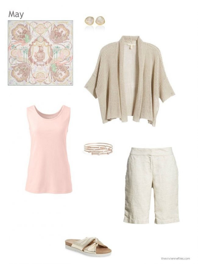 beige and blush summer outfit