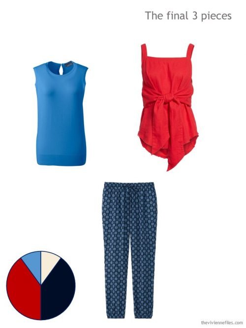 3 pieces for summer in bright red and blue