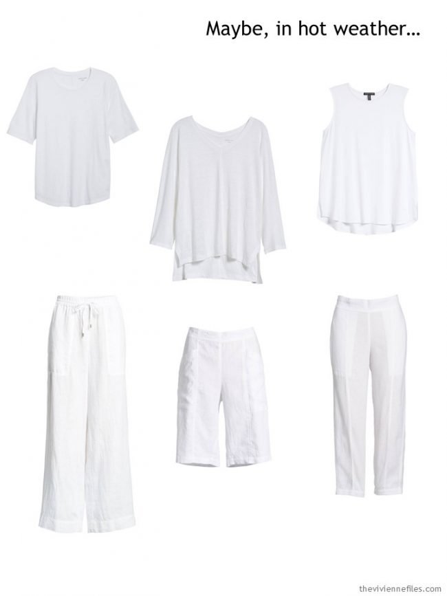 1. Six basic white garments for warm weather