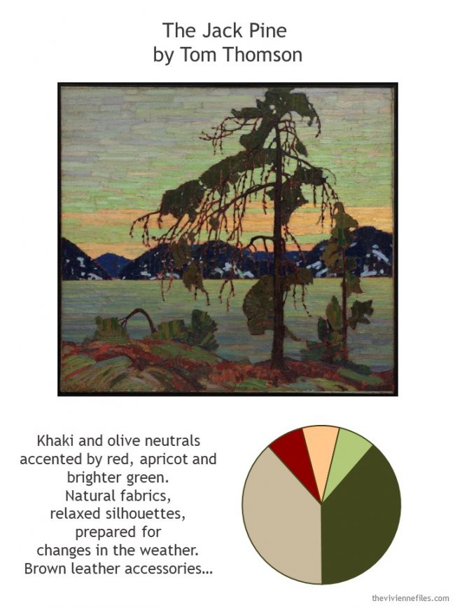 1. The Jack Pine by Tom Thomson with style guidelines and color palette