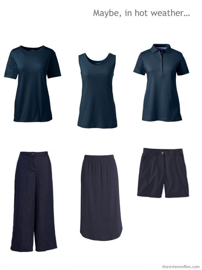 1. warm-weather wardrobe core in navy