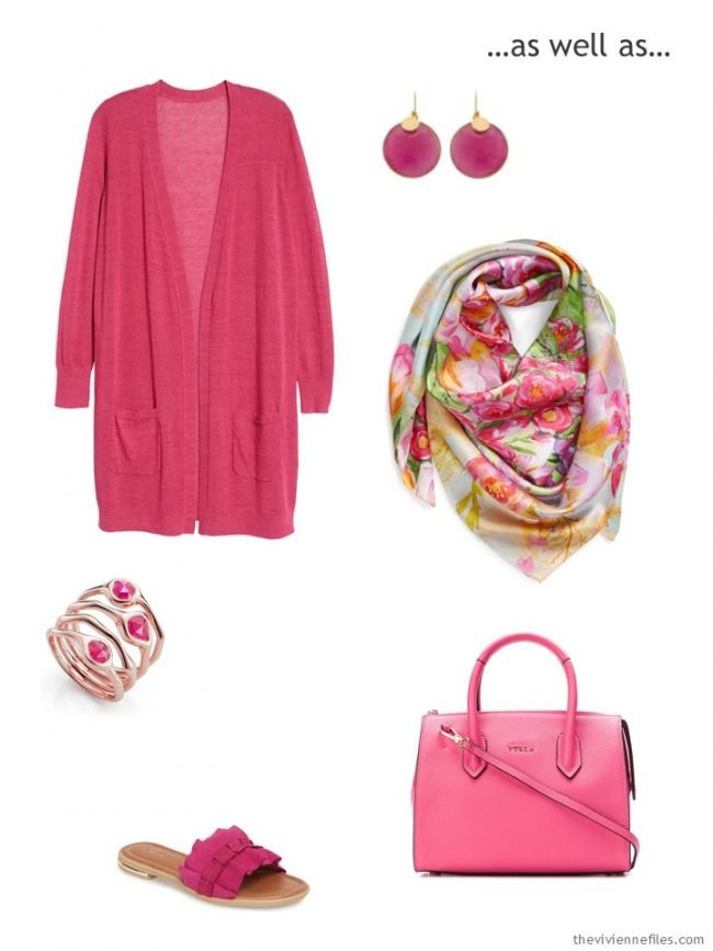 a hot pink accessory capsule