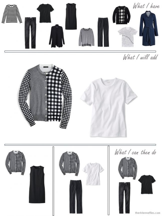 7. adding a cardigan and tee to a travel capsule wardrobe