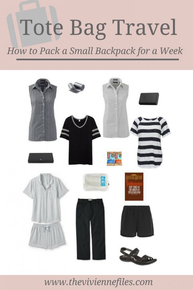 How to pack a small backpack for a week's worth of travel with a travel capsule wardrobe.