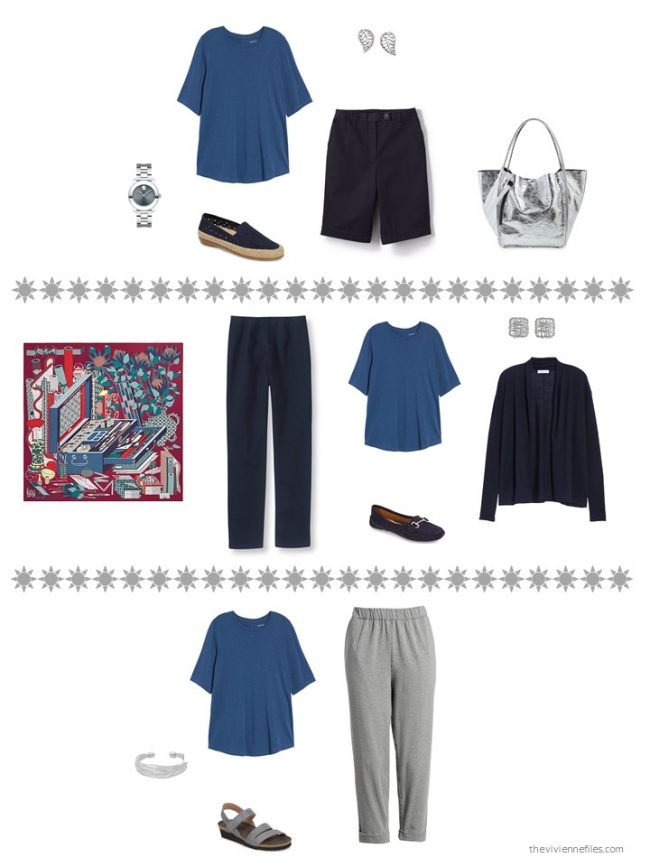 14. 3 ways to wear a blue tee shirt from a capsule wardrobe