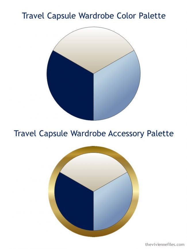 2. navy-based wardrobe palette, and accessory palette