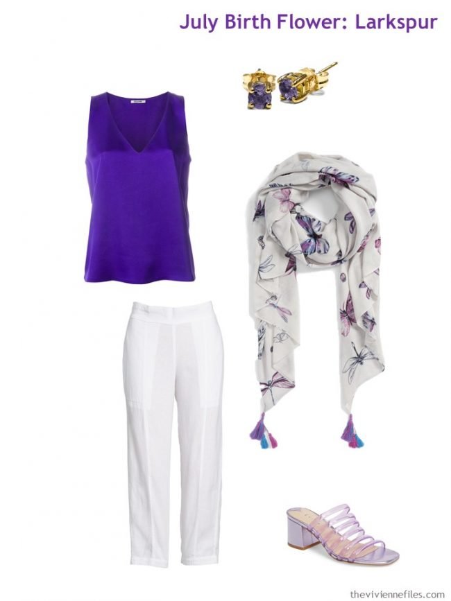 3. purple worn with white for hot weather