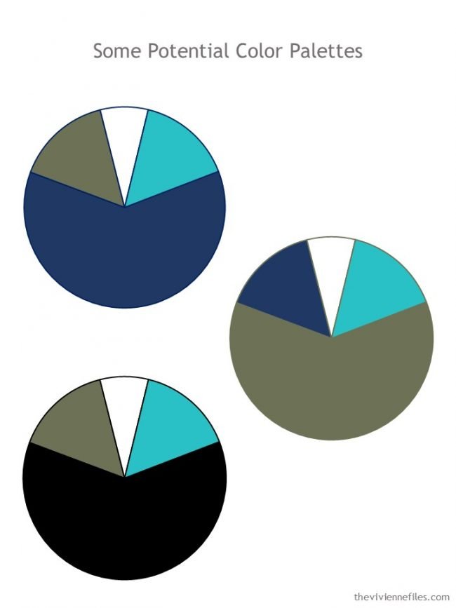 4. 3 potential color palettes for a wardrobe