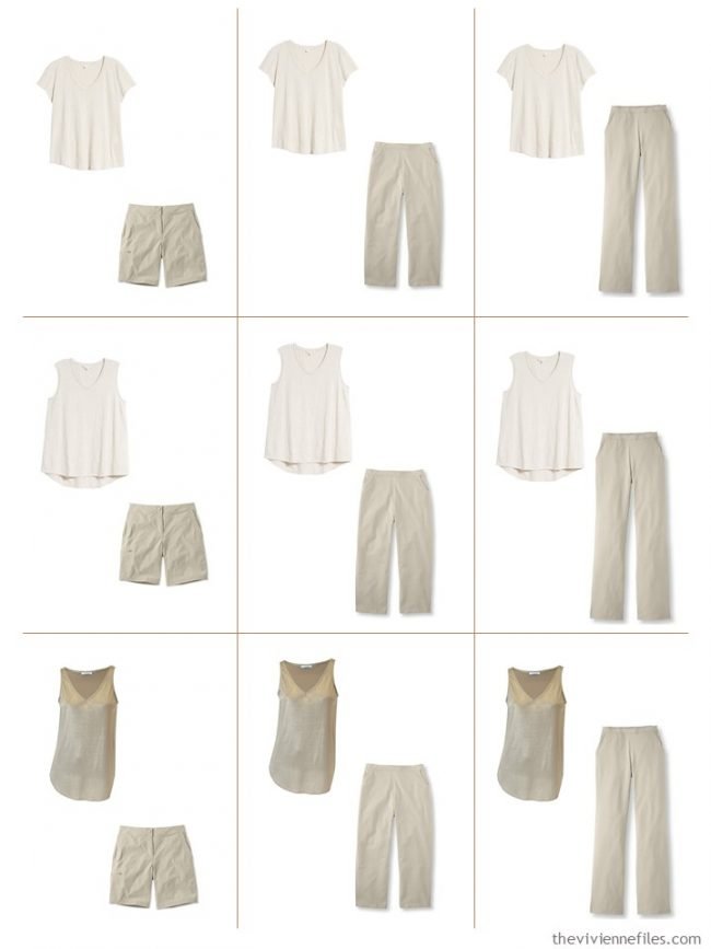 4. 9 outfits from a mostly beige Common Wardrobe