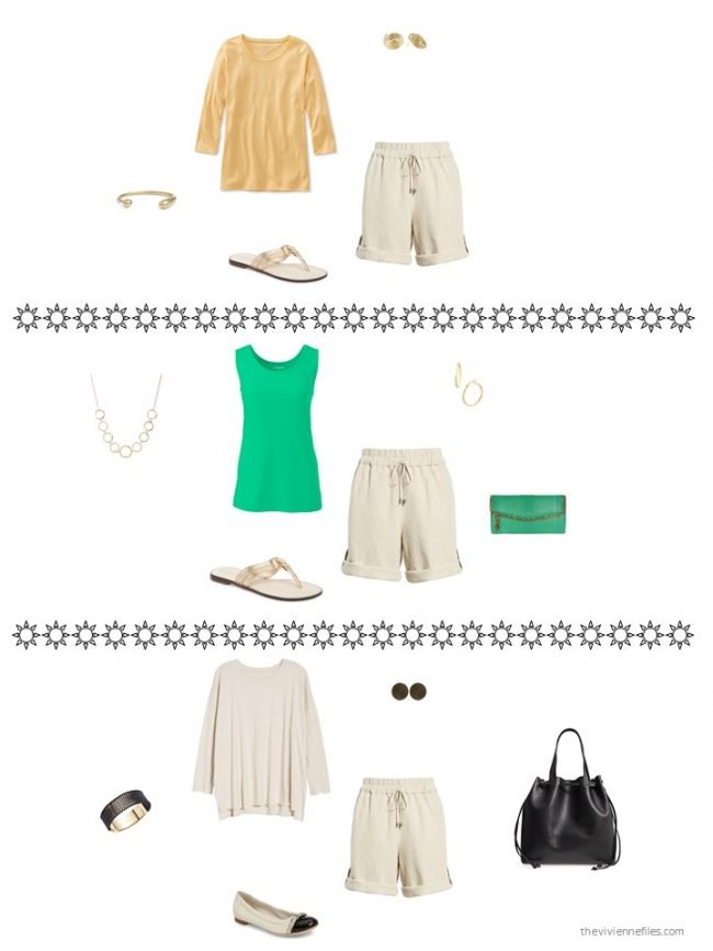 5. 3 ways to wear neutral shorts from a capsule wardrobe