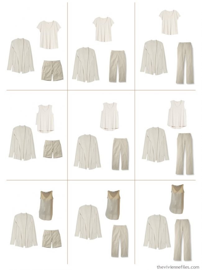 5. 9 outfits from a mostly beige Common Wardrobe