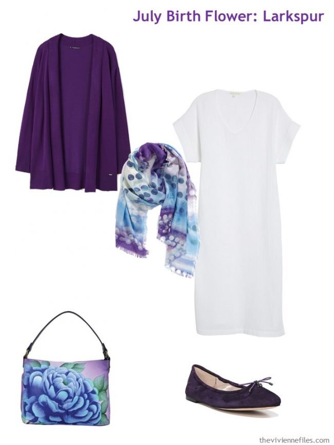 5. accenting a white dress with purple