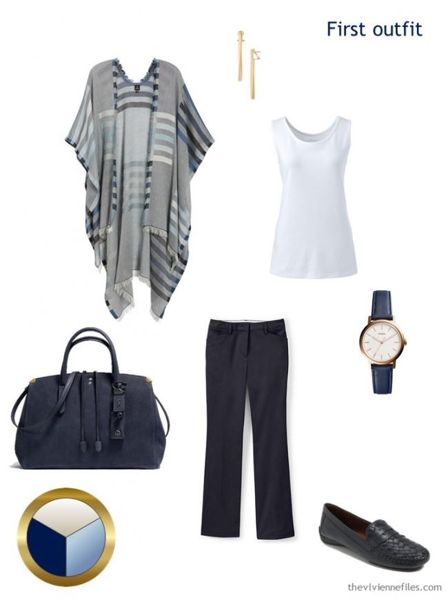 5. navy and white outfit