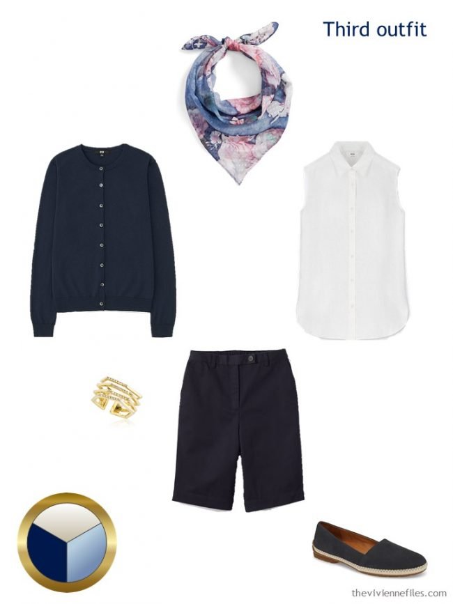 7. navy and white shorts outfit