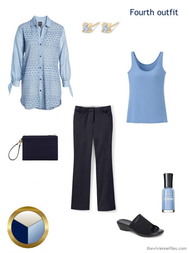 8. navy and light blue outfit