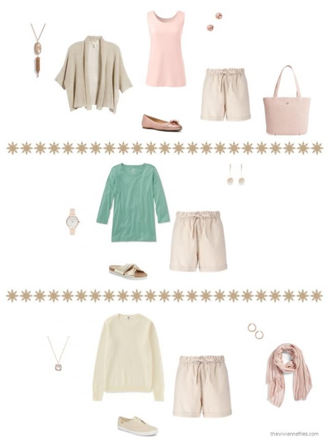 9. 3 ways to wear neutral shorts from a capsule wardrobe