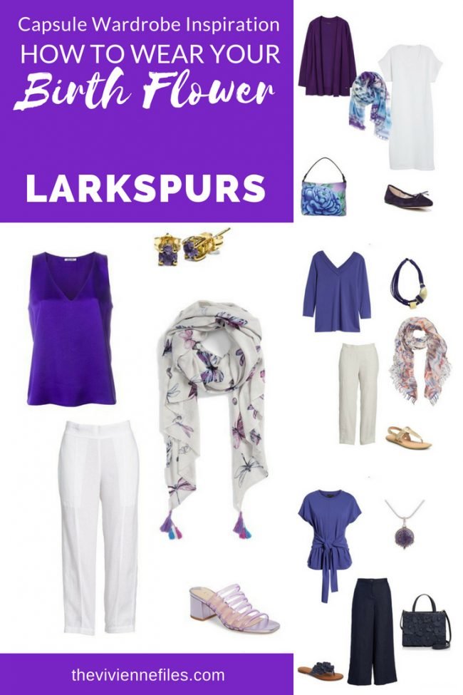 A CAPSULE WARDROBE INSPIRED BY LARKSPURS - THE BIRTH FLOWER FOR JULY