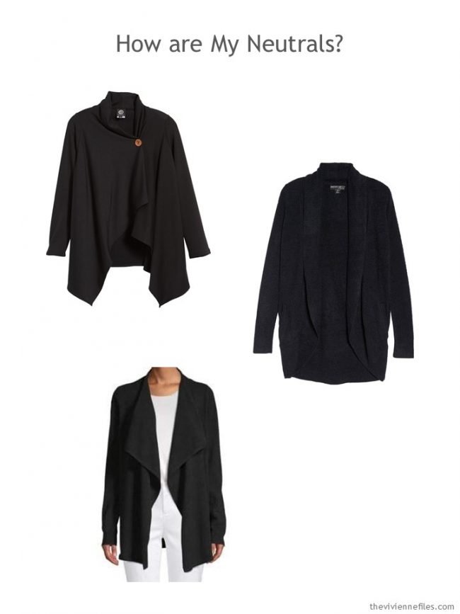 3. 3 black cardigans