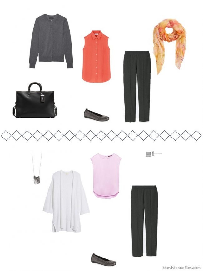 7. 2 ways to wear grey pants from a travel capsule wardrobe