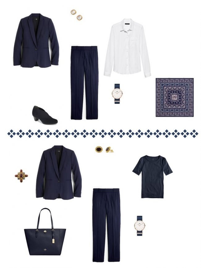 10. 2 ways to wear a navy suit from a Project 333 Wardrobe