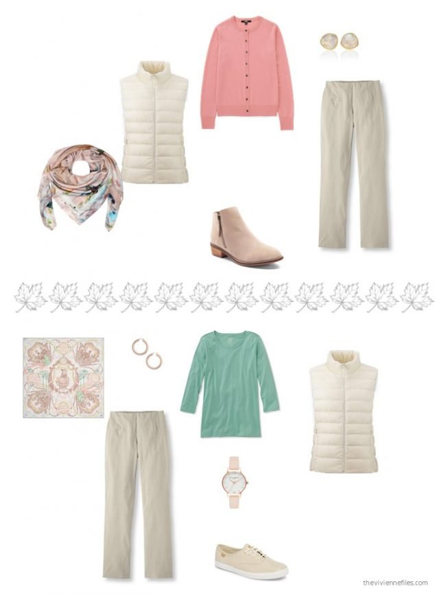 11. 2 ways to wear an ivory down vest