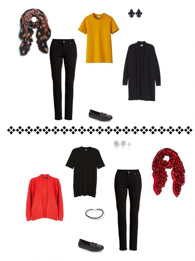 11. 2 ways to wear black jeans from a Project 333 Wardrobe