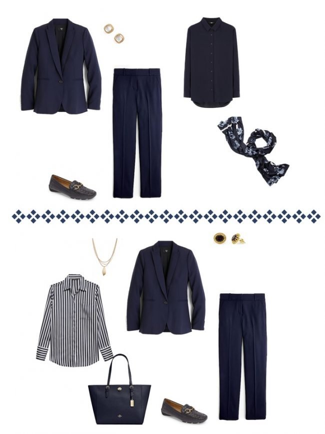 11.2 ways to wear a navy suit from a Project 333 Wardrobe