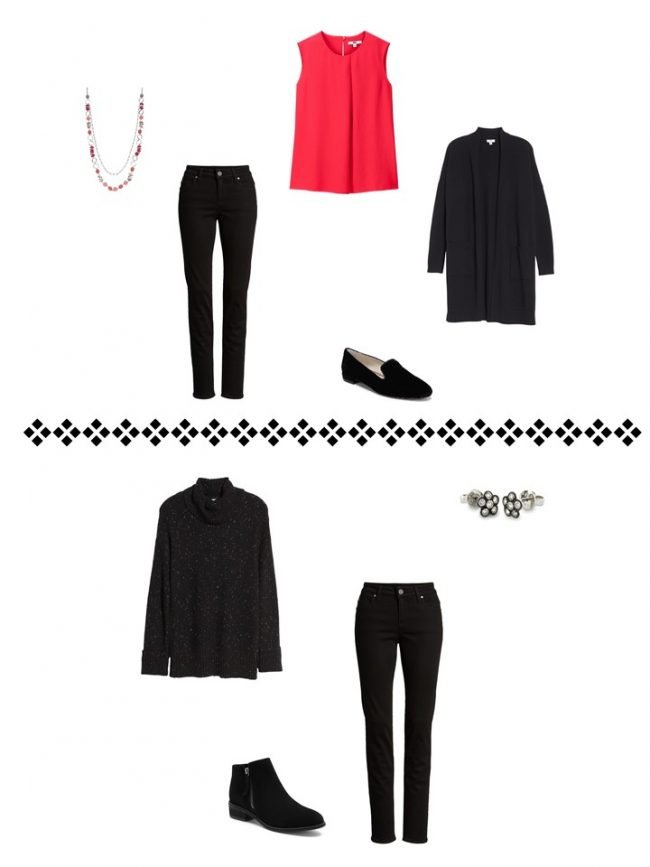 12. 2 ways to wear black jeans from a Project 333 Warrobe