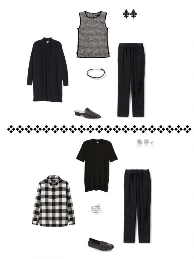 13. 2 ways to wear black pants from a Project 333 wardrobe