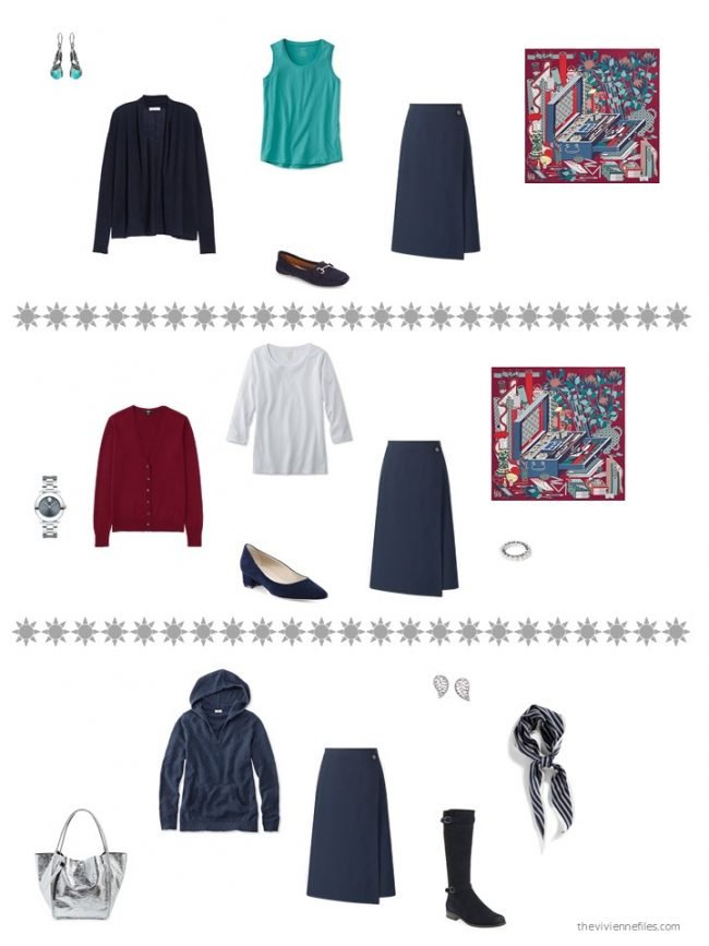 13. 3 ways to wear a navy skirt