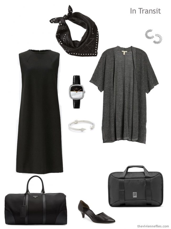 2. black travel outfit for warm weather