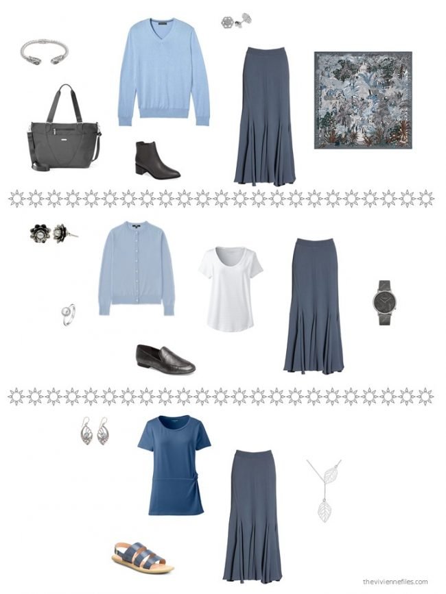 23. 3 ways to wear a blue skirt