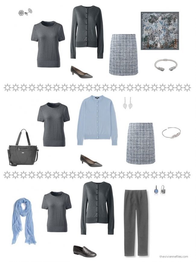 24. 3 ways to wear a charcoal grey top