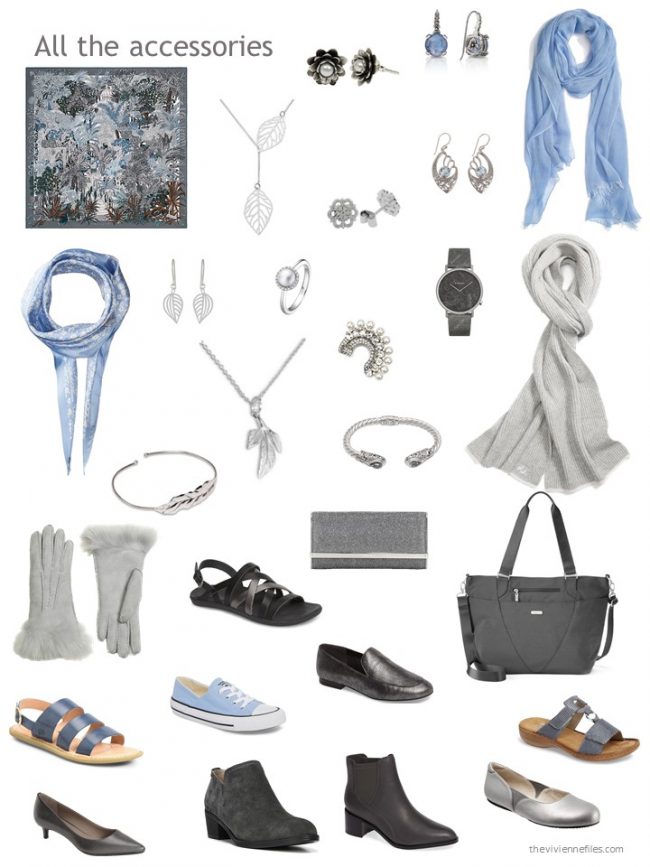 27. accessory wardrobe based on blue and grey