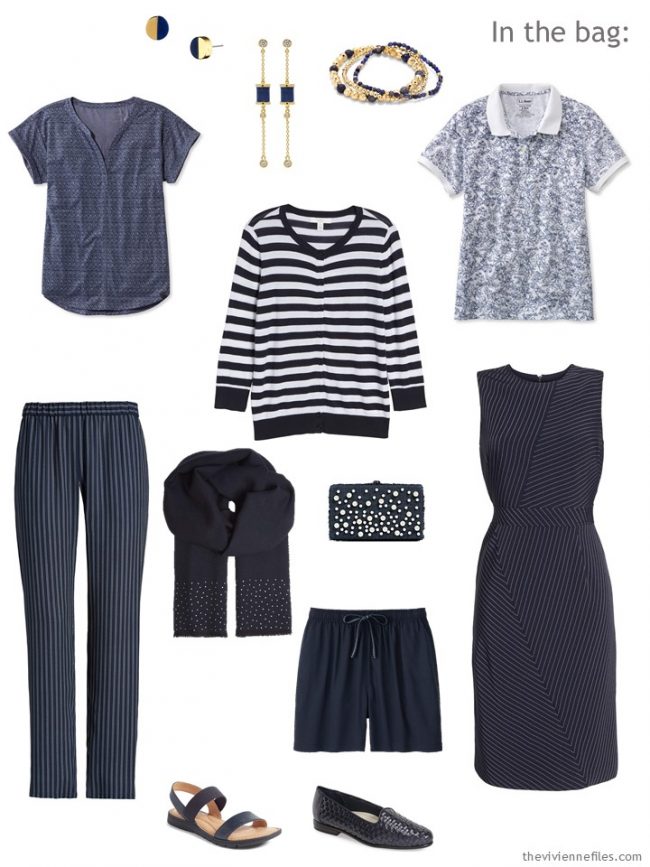 3. 6-Pack travel capsule wardrobe in navy and white