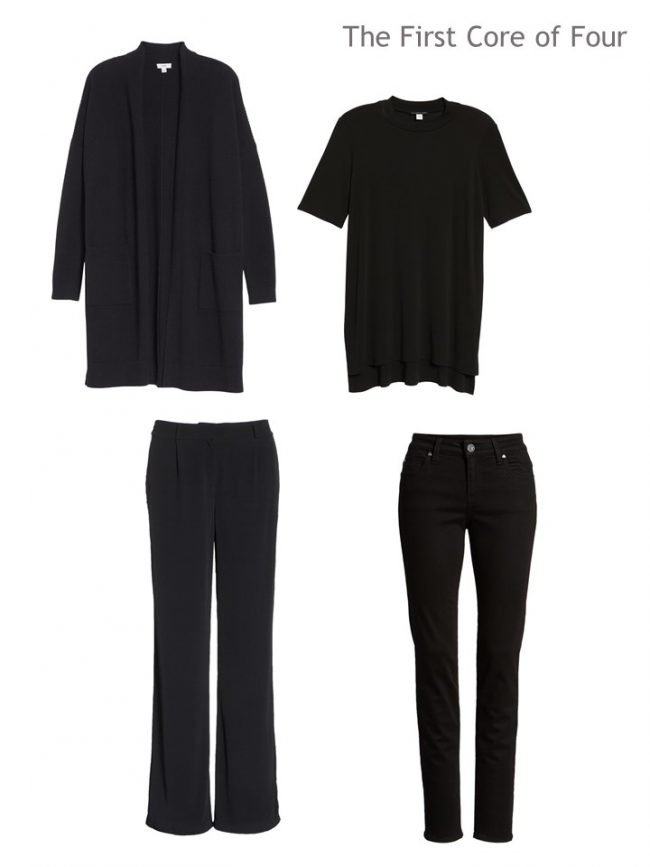 3. Core of 4 garments in black