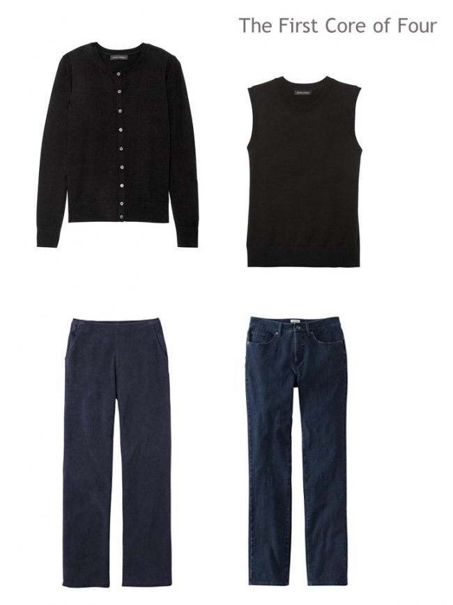 3. Navy Core of 4 twinset, pants and jeans