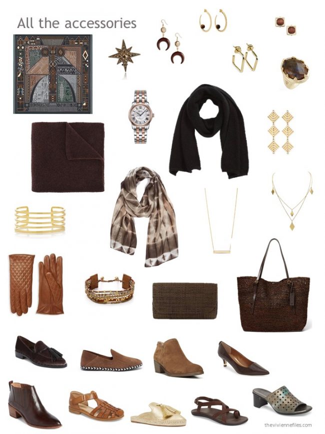 33. accessory wardrobe based on brown and black