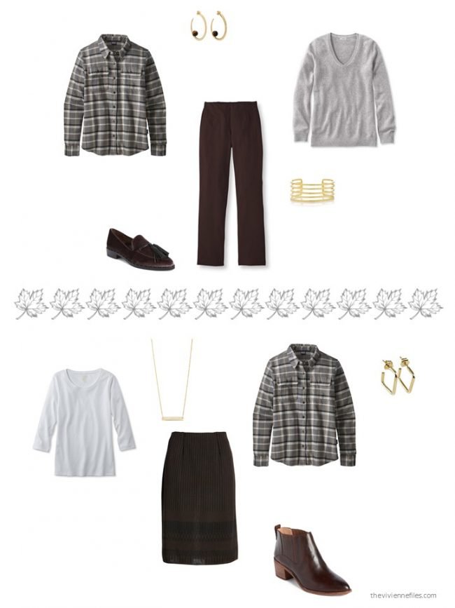 34. 2 ways to wear a black plaid flannel shirt