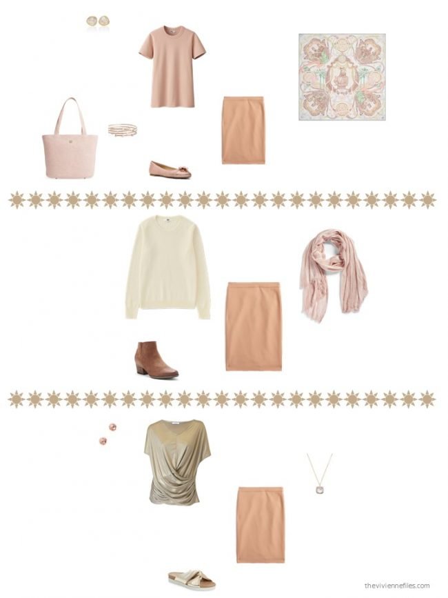 8. 3 ways to wear an apricot skirt