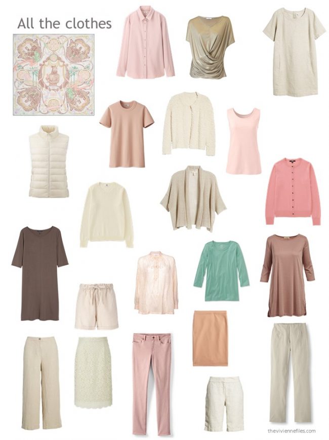 8. capsule wardrobe based on pink and ivory